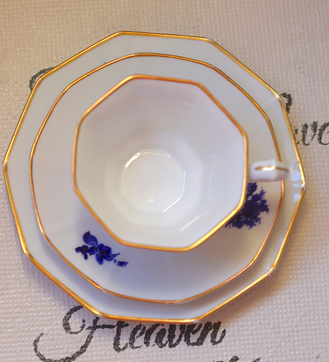 Vintage 1950s Angular Tea Cup and Saucer Set. Cake Plate - Etsy