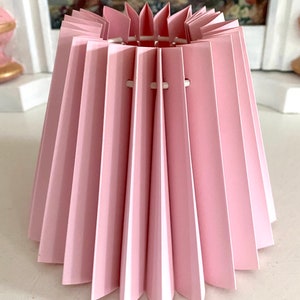 Classic Pastel Pink Small Nordic Pleated Lamp Shade Designer Quality Vintage. Clip Frame. Scandinavian Style. Hand Made