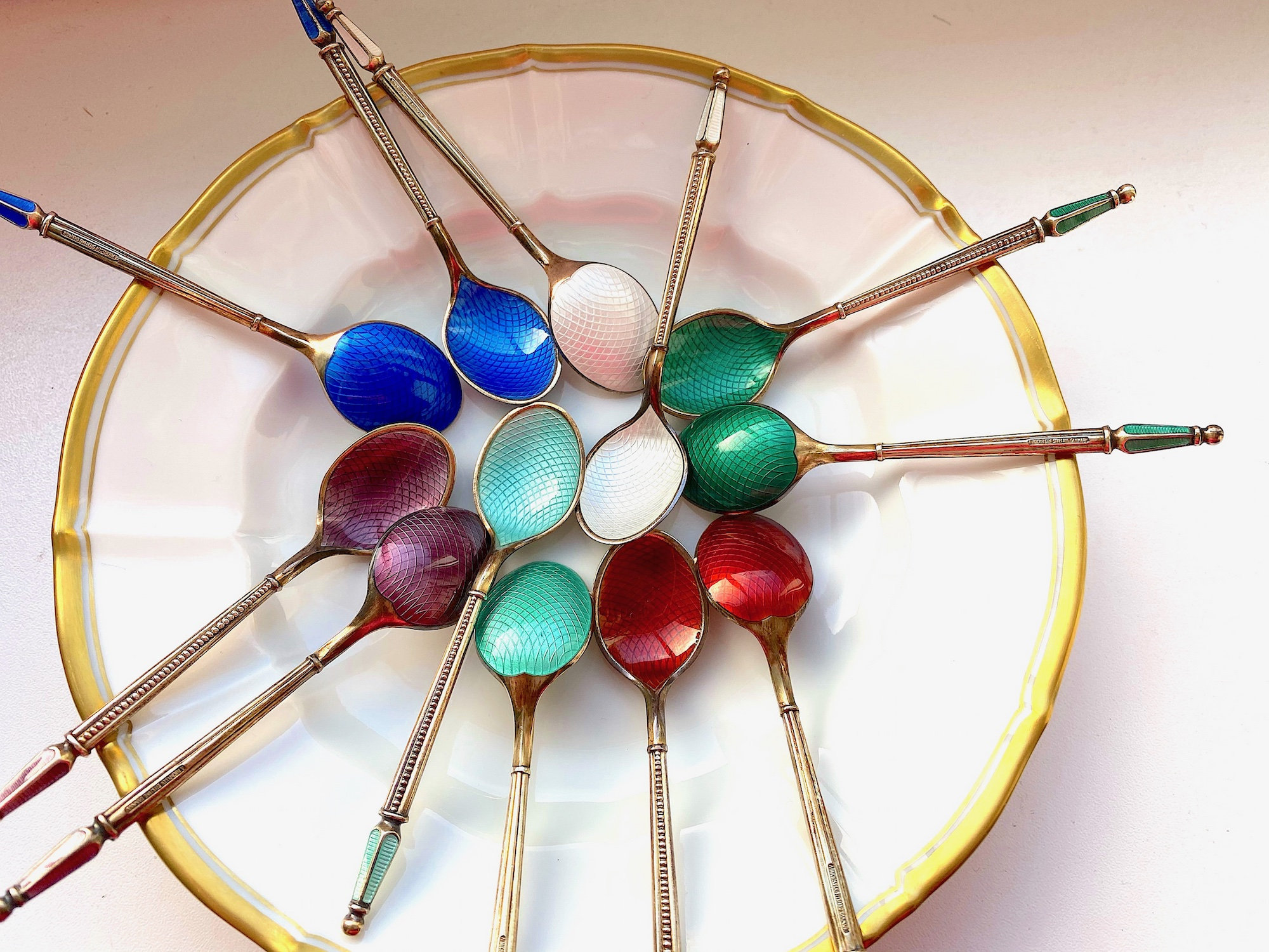 A. MICHELSEN ギョーシェ エナメル スプーン 6本セット Michelsen spoons - Etsy 日本