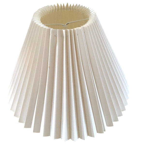 Classic White Fabric Nordic Pleated "Plisse" Lamp Shade Designer Quality Vintage. Clip Frame. Modern Scandinavian Style.