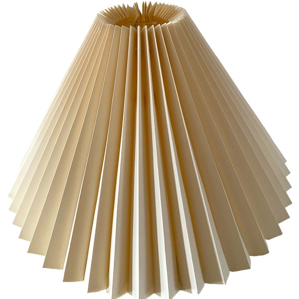 Classic Light Beige Off White Pleated "Plisse" Lamp Shade Designer Quality Vintage. Non Textured. Scandinavian Style. Clip on.