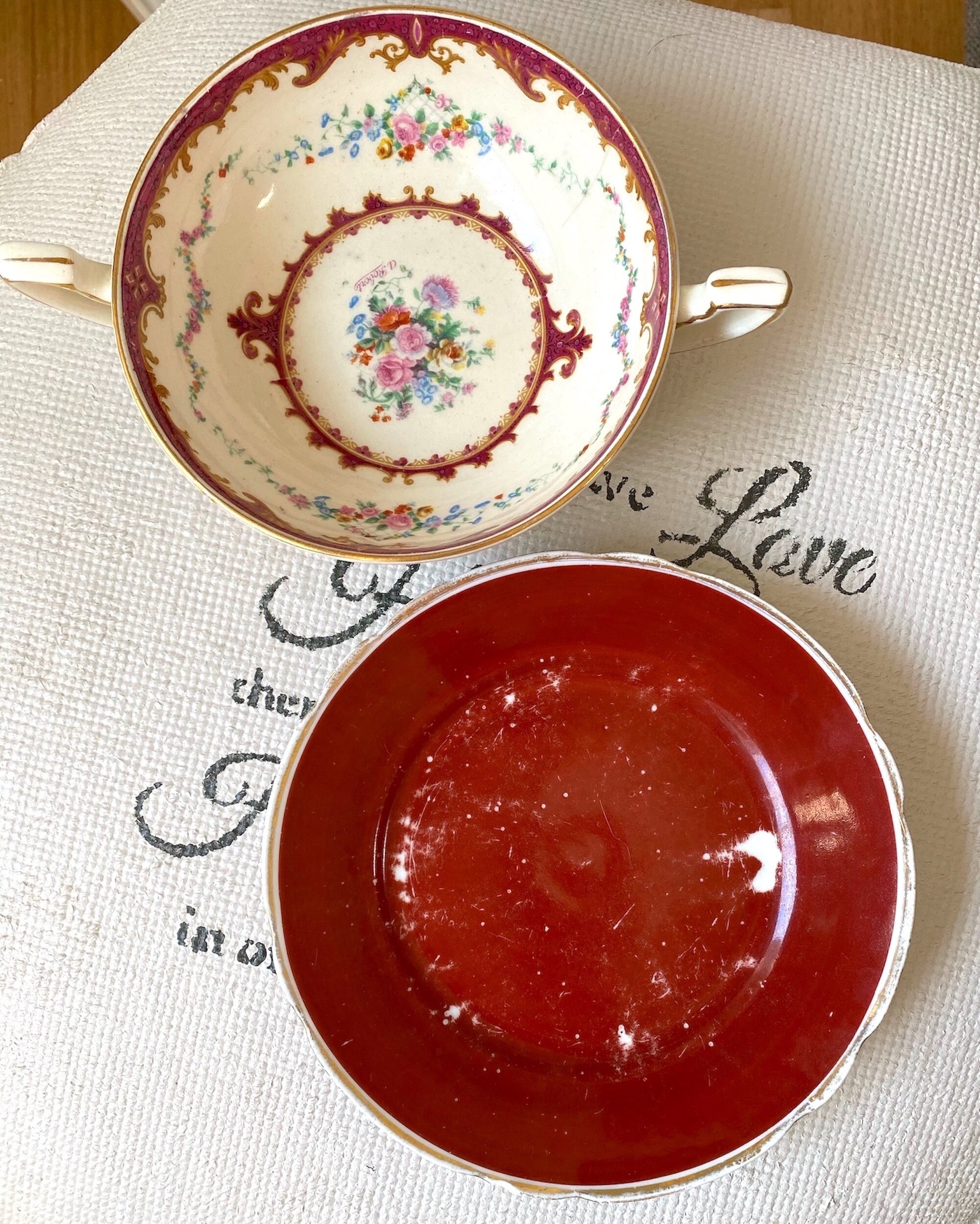 SET OF 2. Lovely Antique Consomme/soup Cup and Saucer Sets. Etsy
