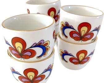Vintage Egg Cup Farmers Rose. Bondemønster. Porsgrund. 1960s Made in Norway. Sold pr Cup. Scandinavian Classic.