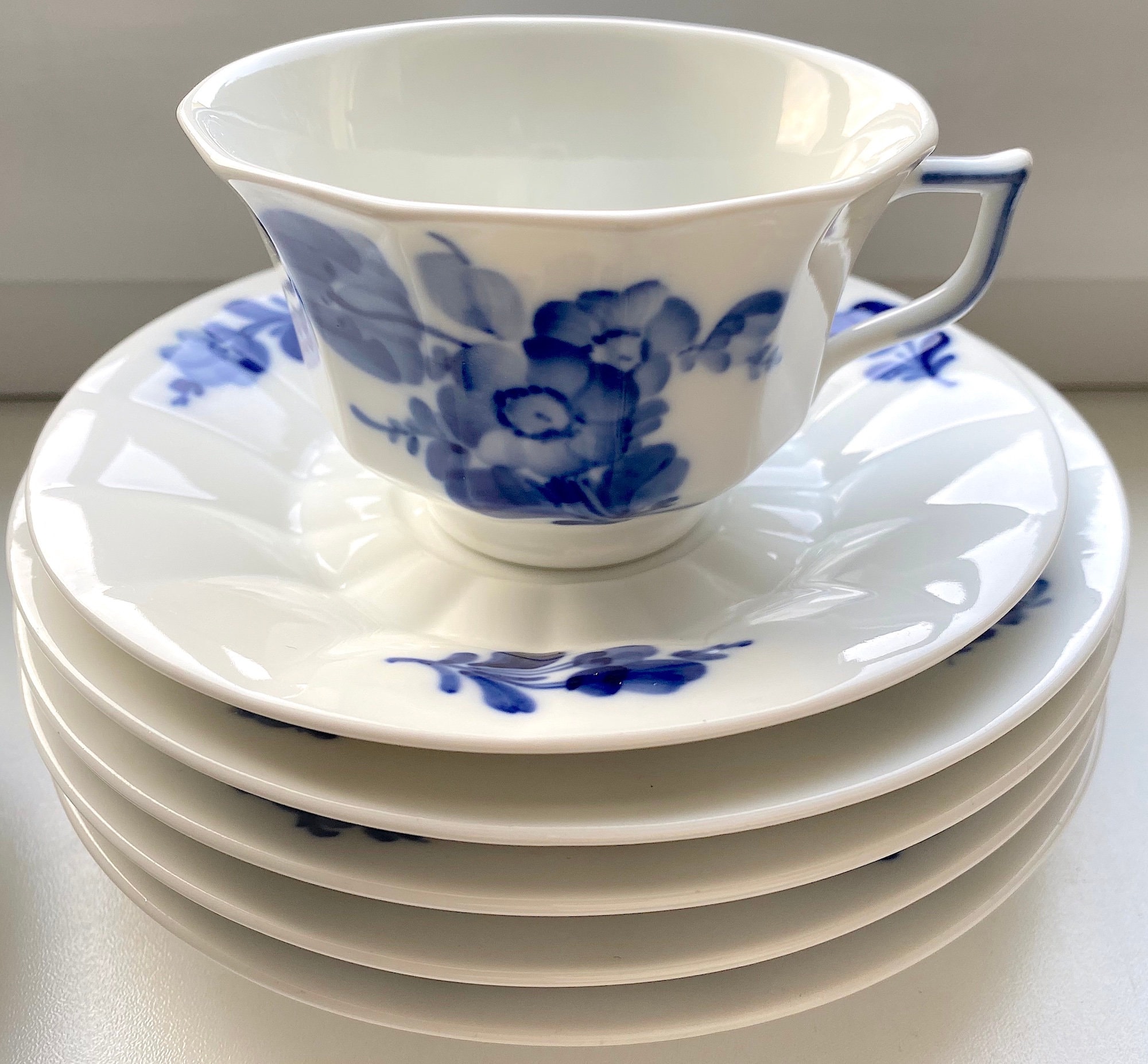 Antique/vintage Royal Copenhagen 1. Class Blue Flower Angular Blå Blomst  Fine Porcelain. Tea Cup and Saucer Set. Cake Plate Option. - Etsy