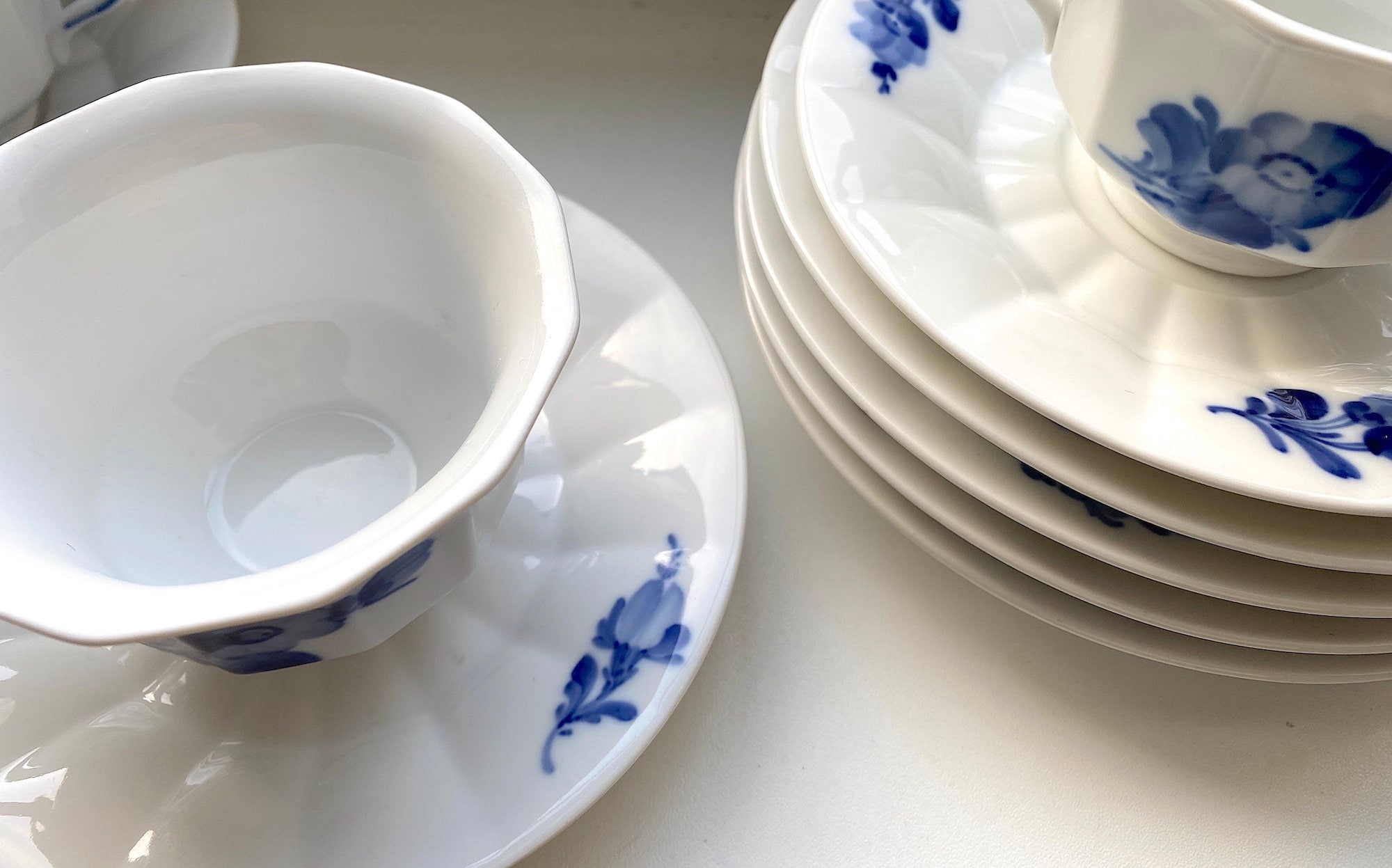 Saucer Option. Antique/vintage Porcelain. - Class Fine Cake Blå Royal Copenhagen Cup Angular Tea 1. Flower Blue Etsy and Set. Blomst Plate