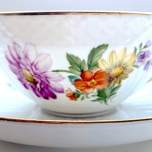 Royal Copenhagen Saxon Flower Tea Cup & Saucer Set: Vintage Floral Porcelain