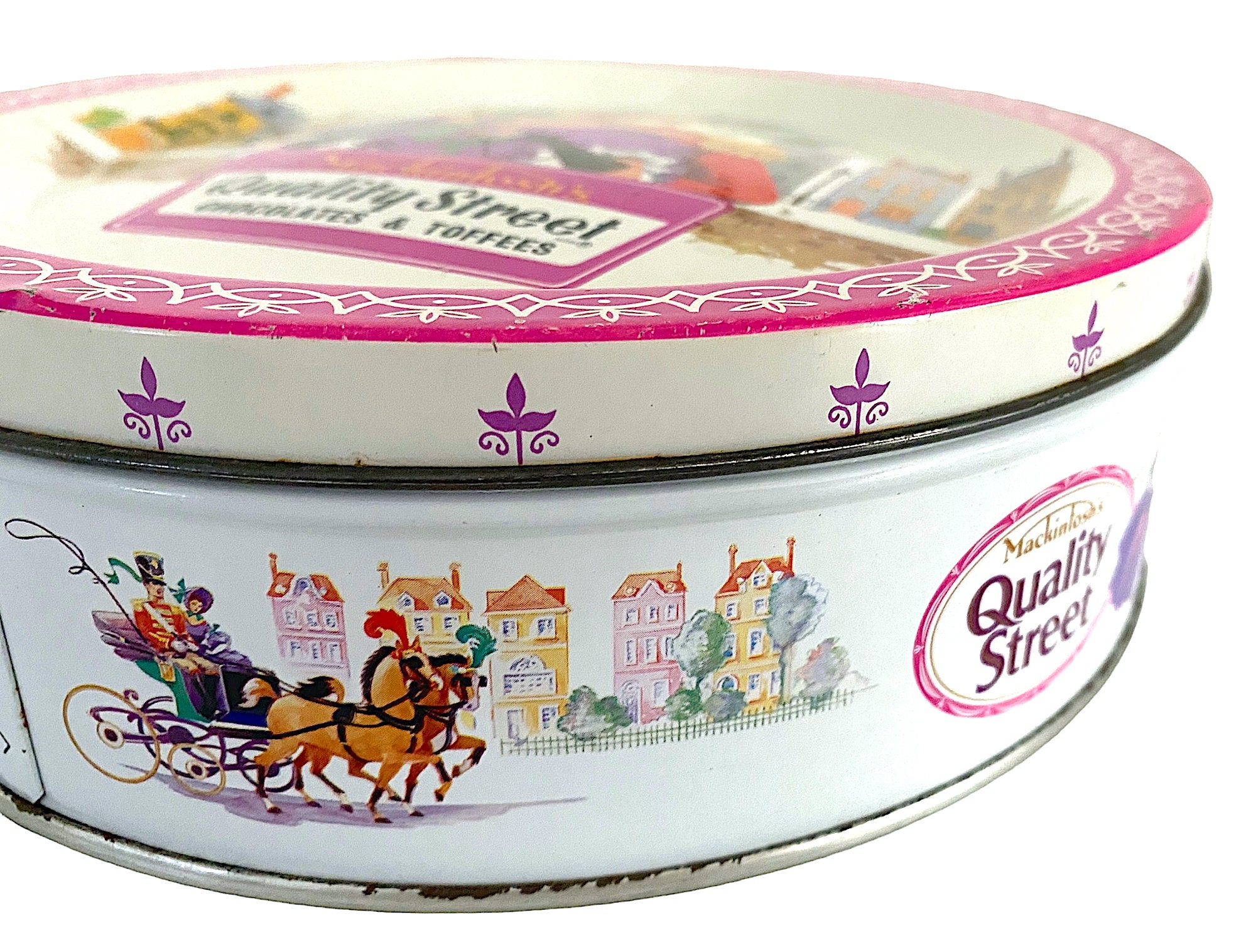 Darning Kit Vintage Quality Street Tin Filled With a Vintage Pink