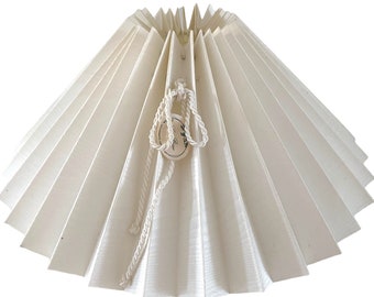 Classic White Textile Nordic Pleated "Plisse" Lamp Shade. Lene Bjerre Denmark Designer Vintage. Clip Frame. Scandinavian Style.