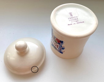 VERY RARE Petite Vintage 1960s Authentic Apothecary Jar with Lid Rohypnol Collectible Made in Holland Small RepairFlaw Zenith Gouda