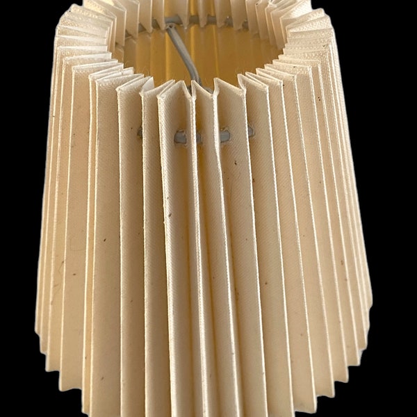 Small Nordic Vintage Pleated Lamp Shade. 1980-1990s. Creamy Sand Beige Off White Nordic Design. Clip On.