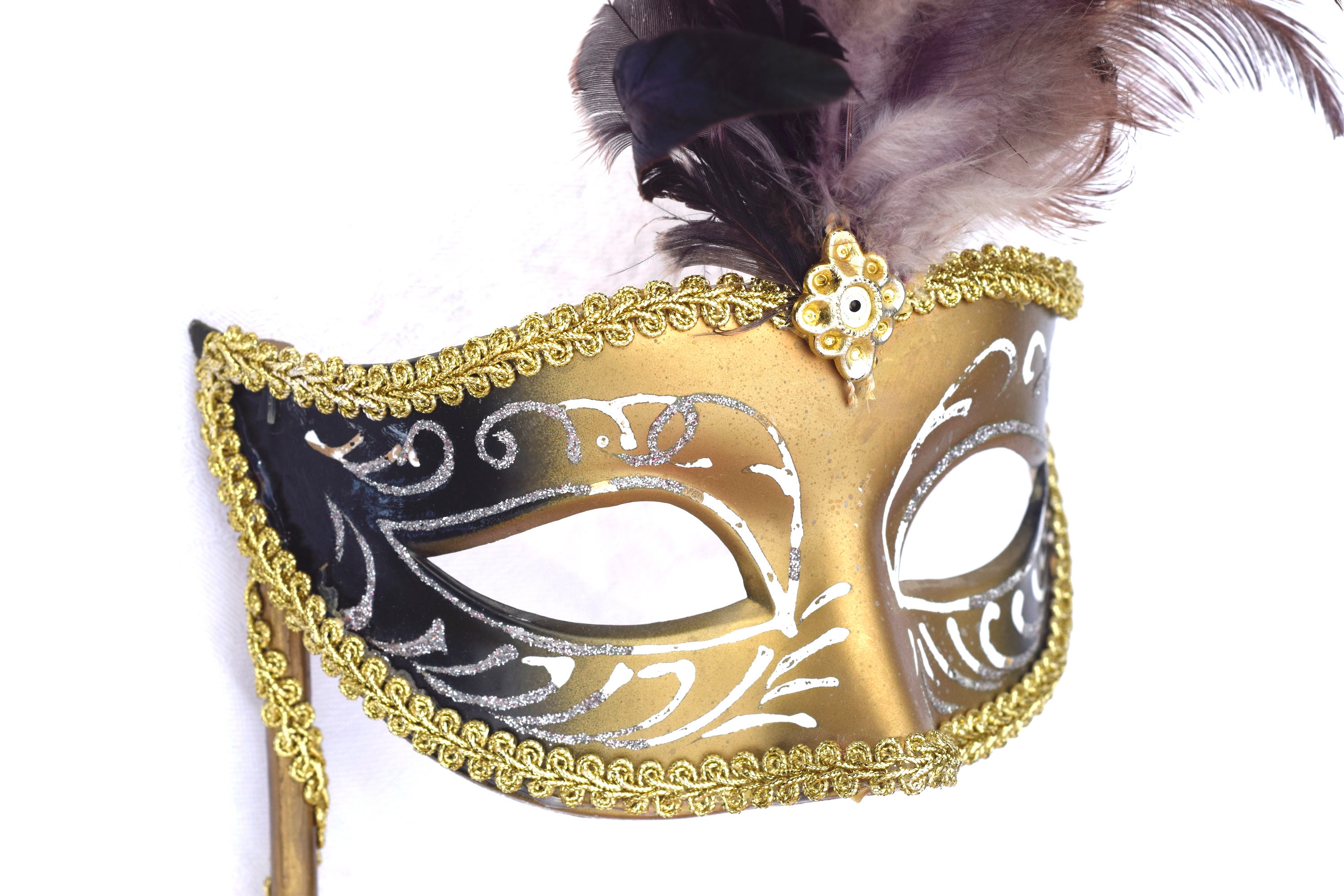 Omvendt montage Rubin Vintage Venetian Carnival Masquerade Face Mask With Handle and - Etsy
