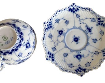 骨董品1889-1922年製；ロイヤルコペンハーゲン，ブルーフルーテッド