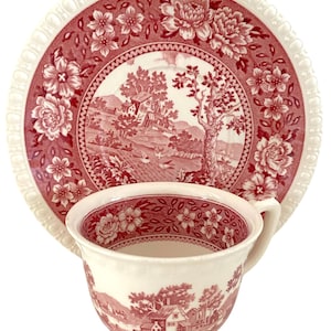 Vintage Rusticana Villaleroy und Boch Rot Rosa Fajance. Wählen Sie Tasse oder Beilagenteller. OHNE UNTERTASSE. Gefertigt in Deutschland. Im Menü auswählen.