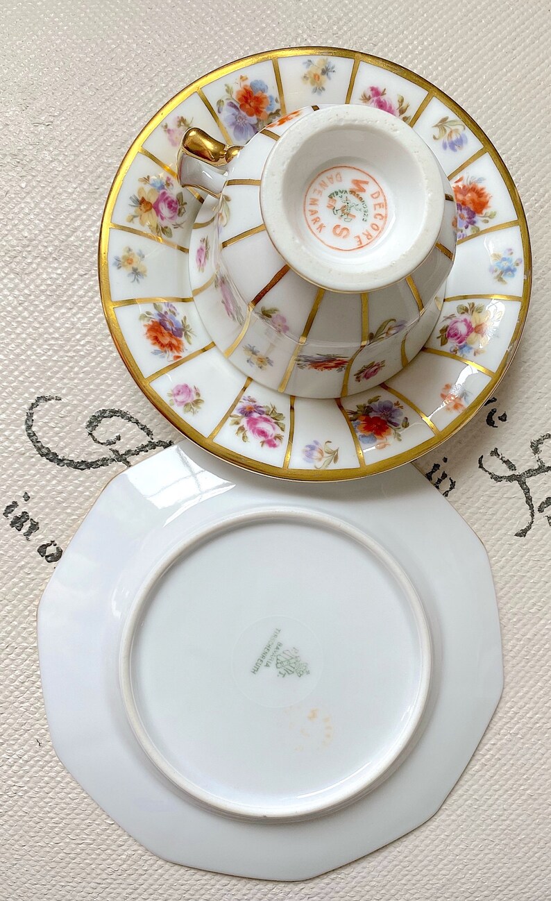 TRIO SET. Cup Saucer and Cake Plate Set. 1950s Vintage Etsy