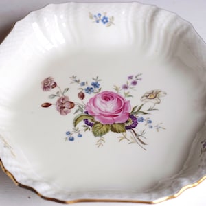 Royal Copenhagen 1940s Vintage Hexagon Serving Plate Floral Pattern Frijsenborg. Denmark Heirloom Collectible.