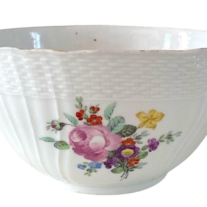 Royal Copenhagen Saxon Flower Porcelain Bowl: Antique Serving Dish
