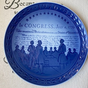 Vintage Royal Copenhagen Plate: 1776-1976 Bicentenary Declaration