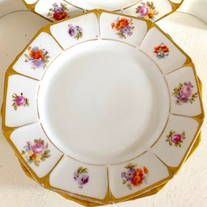 Vintage 1950s Pirkenhammer Bavaria Gold Floral Henriette. Fine Porcelain Side/Cake Plate 15 cm Diameter. Sold per Plate