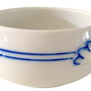 Rare Royal Copenhagen Bowl: Iron Porcelain Dish, Double Blue Stripe, Vintage Denmark