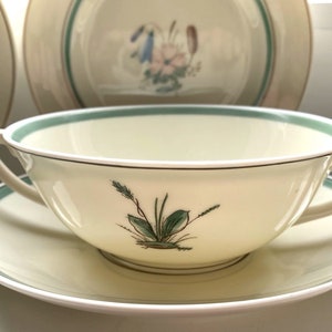 Rare Royal Copenhagen Consomme Cup and Saucer Set: Karup Denmark 1940s