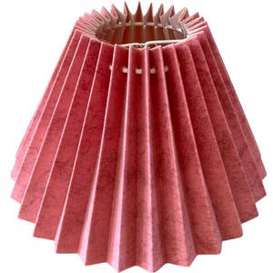 Nordic Small Pleated "Plisse" Mauve Pink Textured Lamp Shade. Clip On Frame. Scandinavian Style.