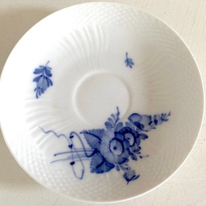 Vintage Royal Copenhagen Saucer Plate: Blue Flower Porcelain (14 cm) (With Flaw)