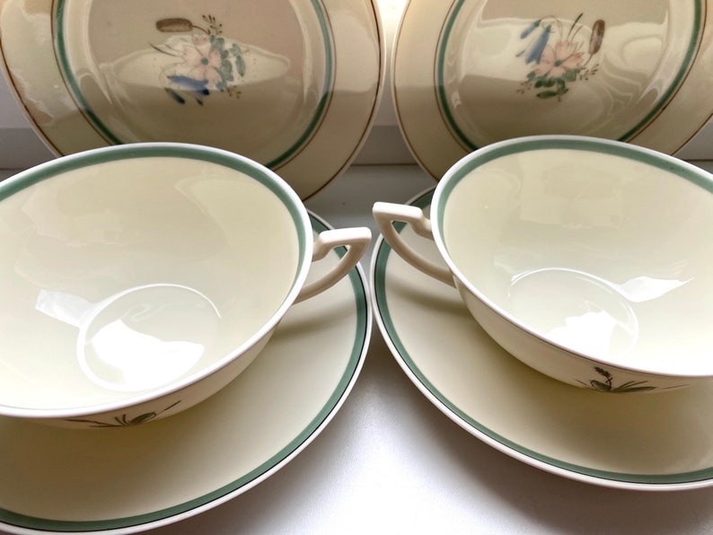 Rare Two Handle Consomme Cup and Saucer Set Royal Copenhagen Etsy