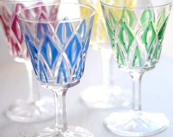 Vintage French Harlequin Crystal Glass - VMC Reims - 13cm