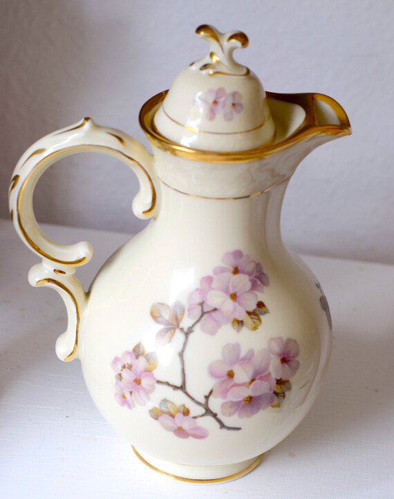 Very Rare Nordic Sakura Blossom Gold Accent Fine Porcelain Large 
