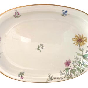 Oval Serving Plate. Krautheim Flora Selb Bavaria Wiesengrund Und Bergeschohn. Has Flaw. VIntage 1950s