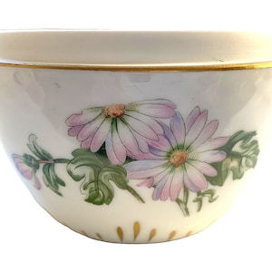 Vintage Bing & Grøndahl Sugar Bowl: Pink Chrysanthemum, Gold Accent (No Lid)