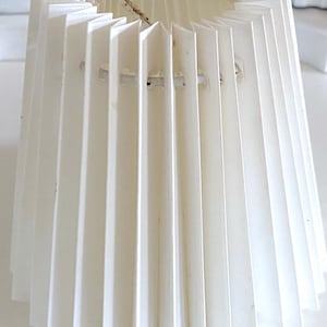 Nordic Small Pleated &quot;Plisse&quot; Lamp Shade. White Non Fabric. Clip On . Scandinavian Style.