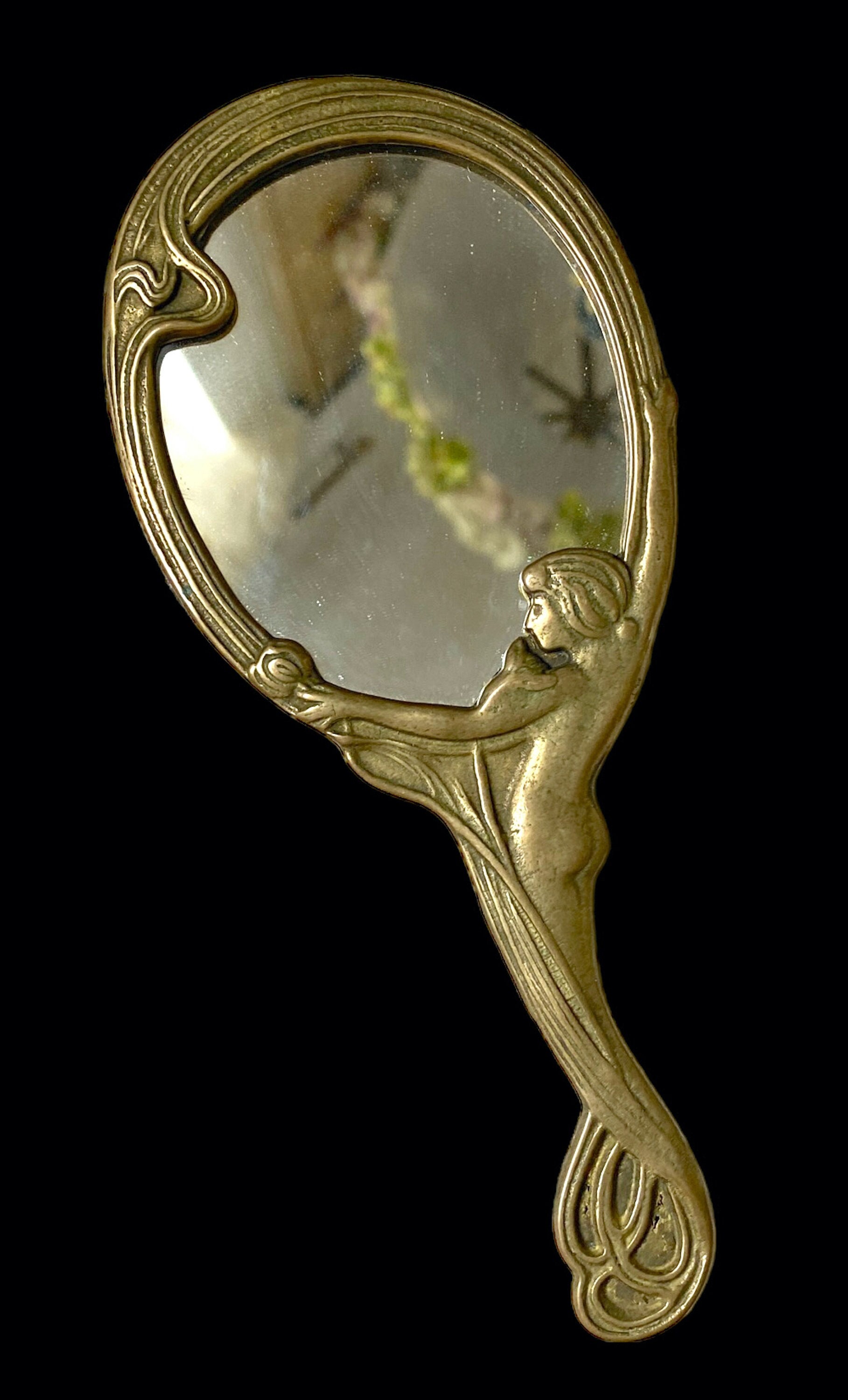 Antique Brass Sheathed Rectangular Mirror – Small