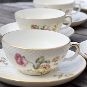 Rare Tea Cup Set Royal Copenhagen Floral Frijsenborg. Denmark 1950s. Heirloom Premium Class Quality. Sold pr Cup and Saucer Set. Select