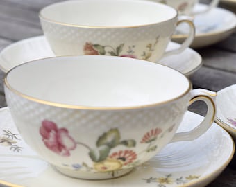 Rare Tea Cup Set Royal Copenhagen Floral Frijsenborg. Denmark 1950s. Heirloom Premium Class Quality. Sold pr Cup and Saucer Set. Select