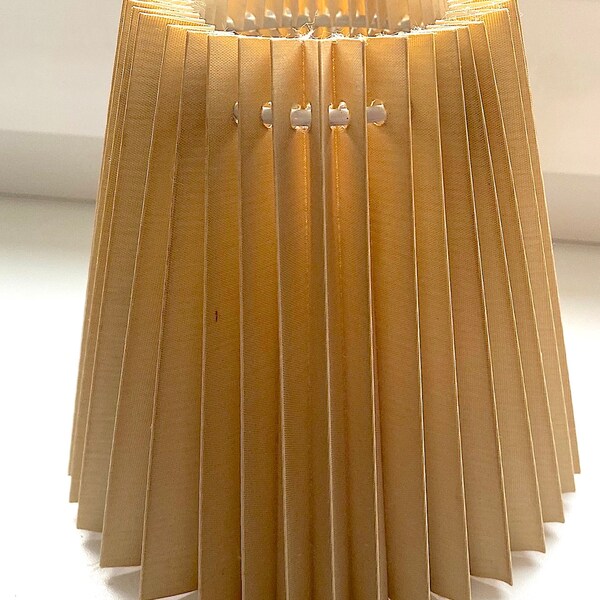 Light Olive Brown Mono Colour Nordic Petite Pleated "Plisse" Lamp Shade Designer Vintage. Clip On. Scandinavian Style.