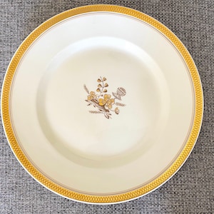 Vintage Royal Copenhagen Liselund Dinner Plate: Art Deco Botanical Gold Accent
