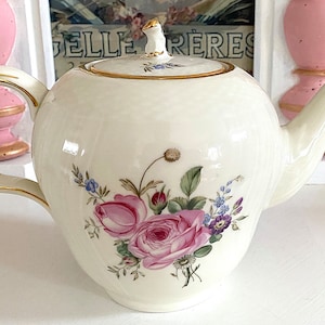 Rare Royal Copenhagen Frijsenborg Teapot: 1950s Danish Porcelain
