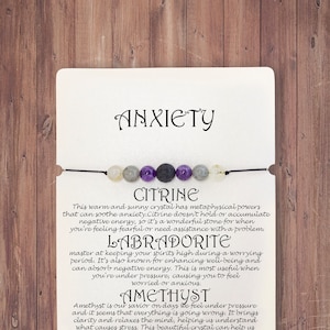 Anxiety Bracelet Handmade Bracelet Worry bracelet Healing Crystals Concern bracelet Gemstone Bracelet Citrine Labradorite Lava