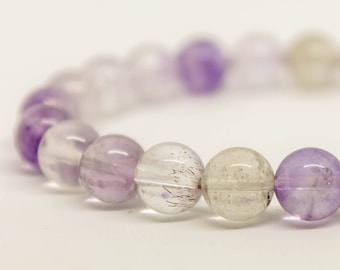 Pulsera Super Seven de 8 mm: pulsera con piedras melódicas. Pulsera elástica para mujer, cristal Super 7, regalo para novia, Sacred Seven