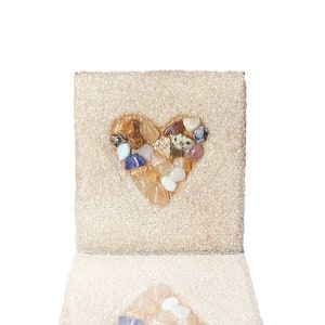 Gemstone heart, Handmade heart, Handmade magnet with gemstones, crystals on wood handmade, Gemstone magnet