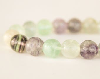 8mm Green FLUORITE Bracelet  Womens Bracelet Fluorite Beaded Bracelet Gift for Women Gift for Mother Gift for Girlfriend Bracelet for Women