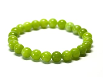 Peridot Bracelet 8mm, Peridot Beaded Bracelet, Mens Bracelet, Unisex Bracelet, Womens Bracelet, Stretch Bracelet