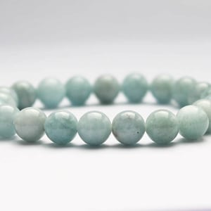 Natürliches Aquamarin Armband 8 mm Aquamarin Armband, Aquamarin Armband, Damen Armband Mala Armband Geburtsstein Armband