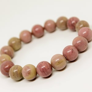 Rhodonite Bracelet - Rhodonite Beaded Bracelet Bracelet for Women Stretch Bracelet, Gift for Women, Beaded Bracelet, Gift for Mom