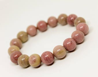 Rhodonite Bracelet - Rhodonite Beaded Bracelet Bracelet for Women Stretch Bracelet, Gift for Women, Beaded Bracelet, Gift for Mom