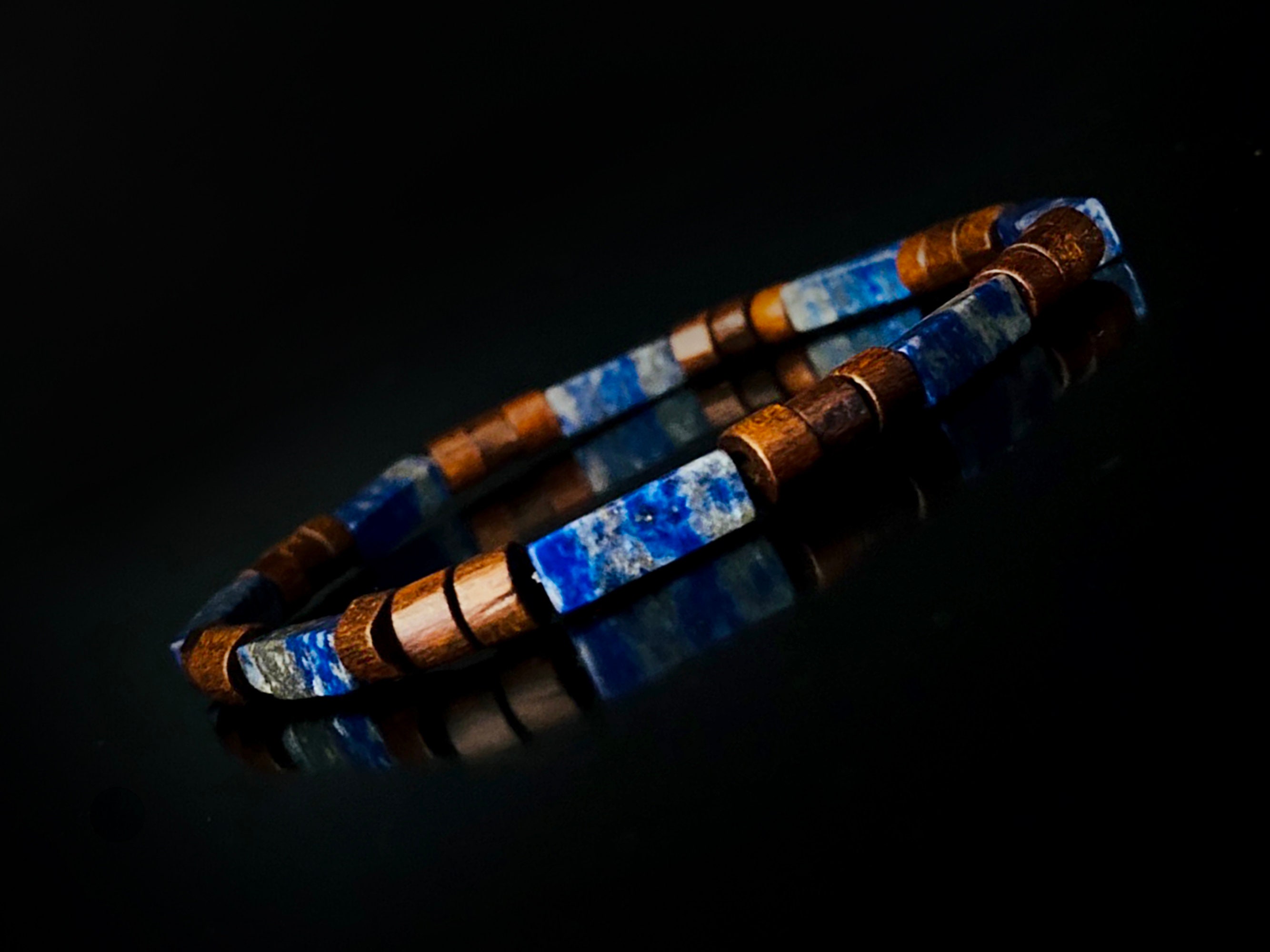 Bracciale Lavorato A Maglia Con Pietra Preziosa Di Lapislazzuli - Foto 11