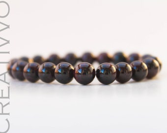 Garnet bracelet 8,8mm - Garnet Bracelet, Black Beads Bracelet, Women Bracelet, Mens Bracelet, Garnet Jewerly, Garnet Birthstone