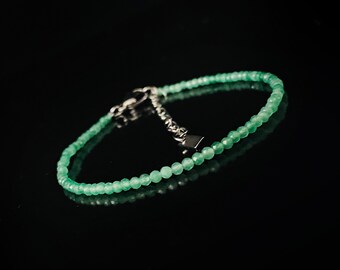 Minimalist grüne Aventurin Armband Damen Armband, Natürliche Edelstein Armband, Aventurin Armband, Geschenk für Frau, Geschenk für sie