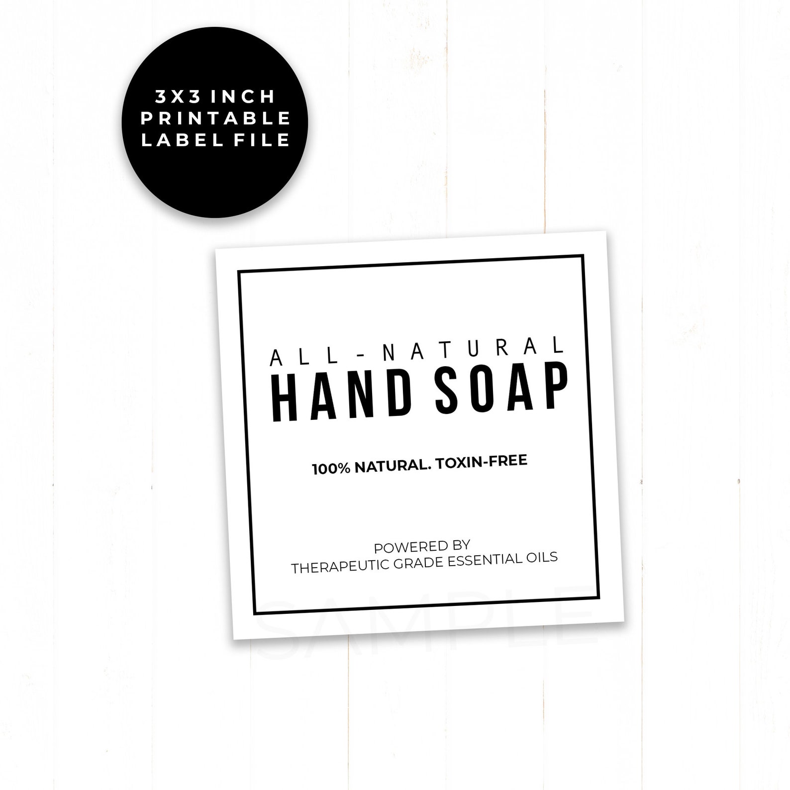 Hand Soap Label Digital Download Printable Label Essential Etsy